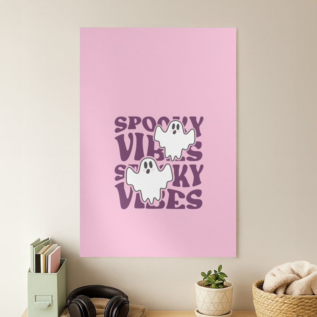 Spooky Vibes Pink Poster