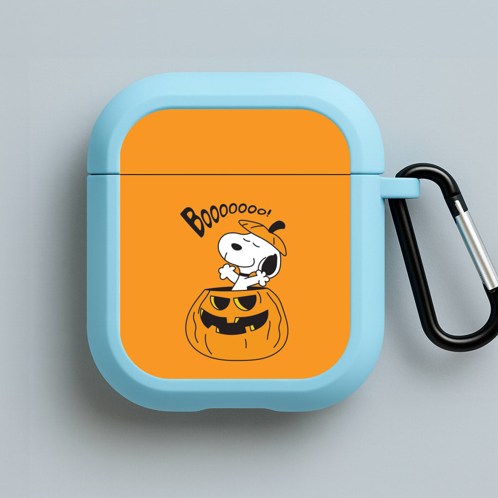 Cartoon Beagle Pumpkin Blue AirPods Case