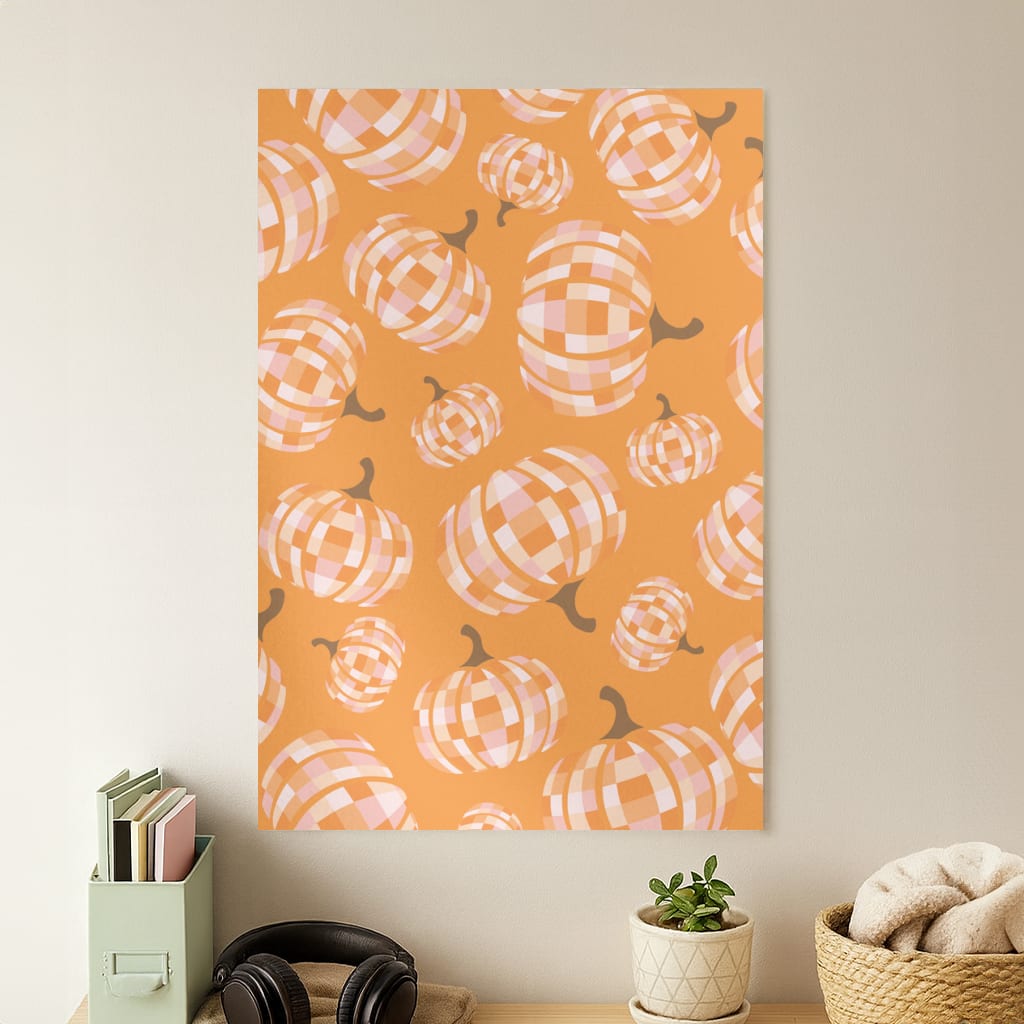 Disco Pumpkins Pattern Poster