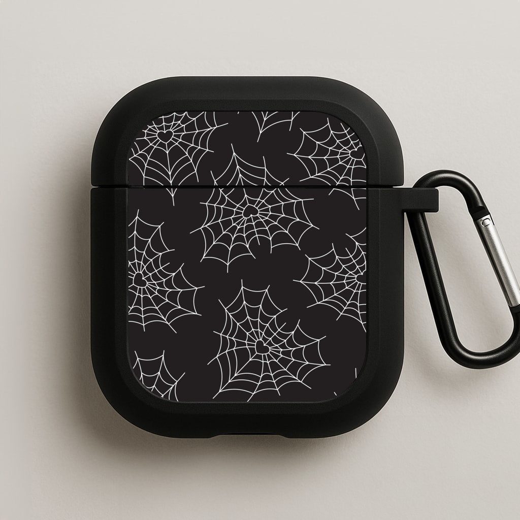 Spiderweb Hearts Pattern AirPods Case