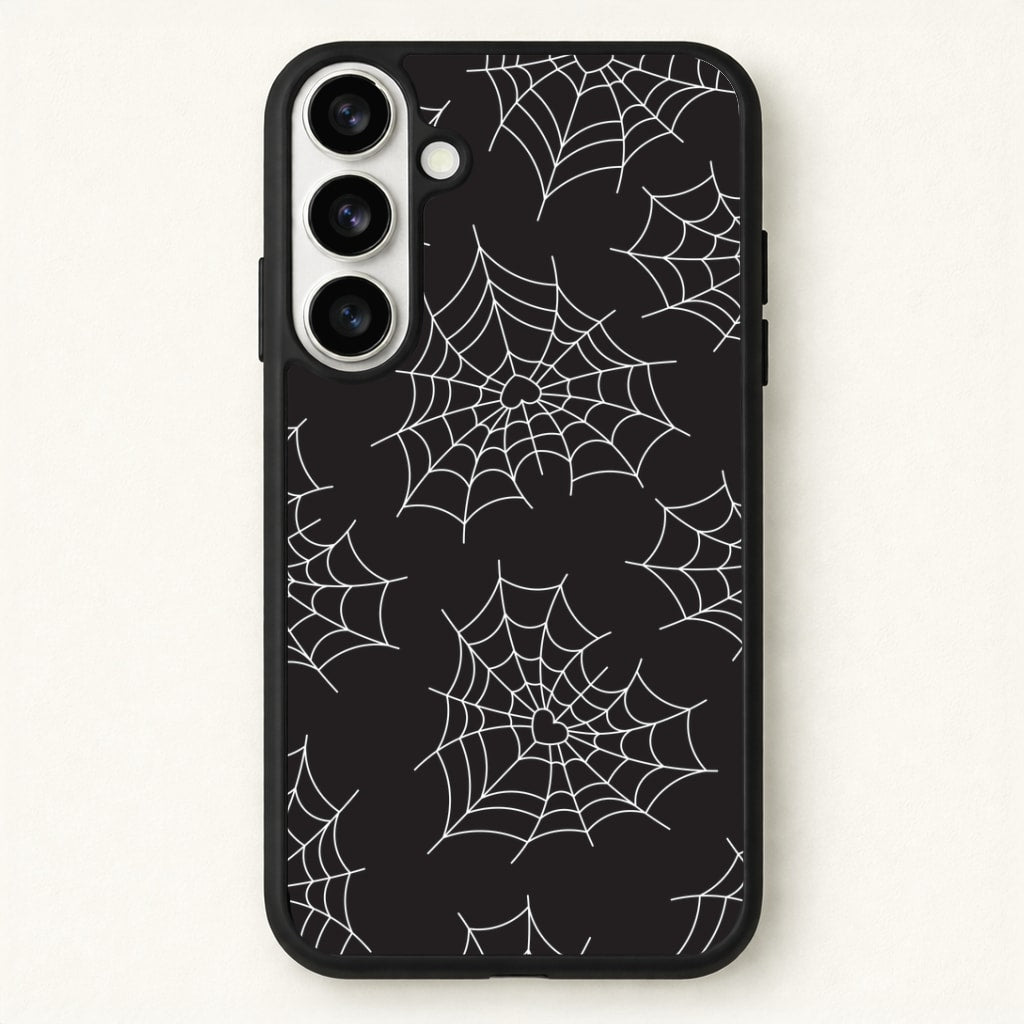Spiderweb Hearts Pattern Phone Case for Galaxy S26 Plus