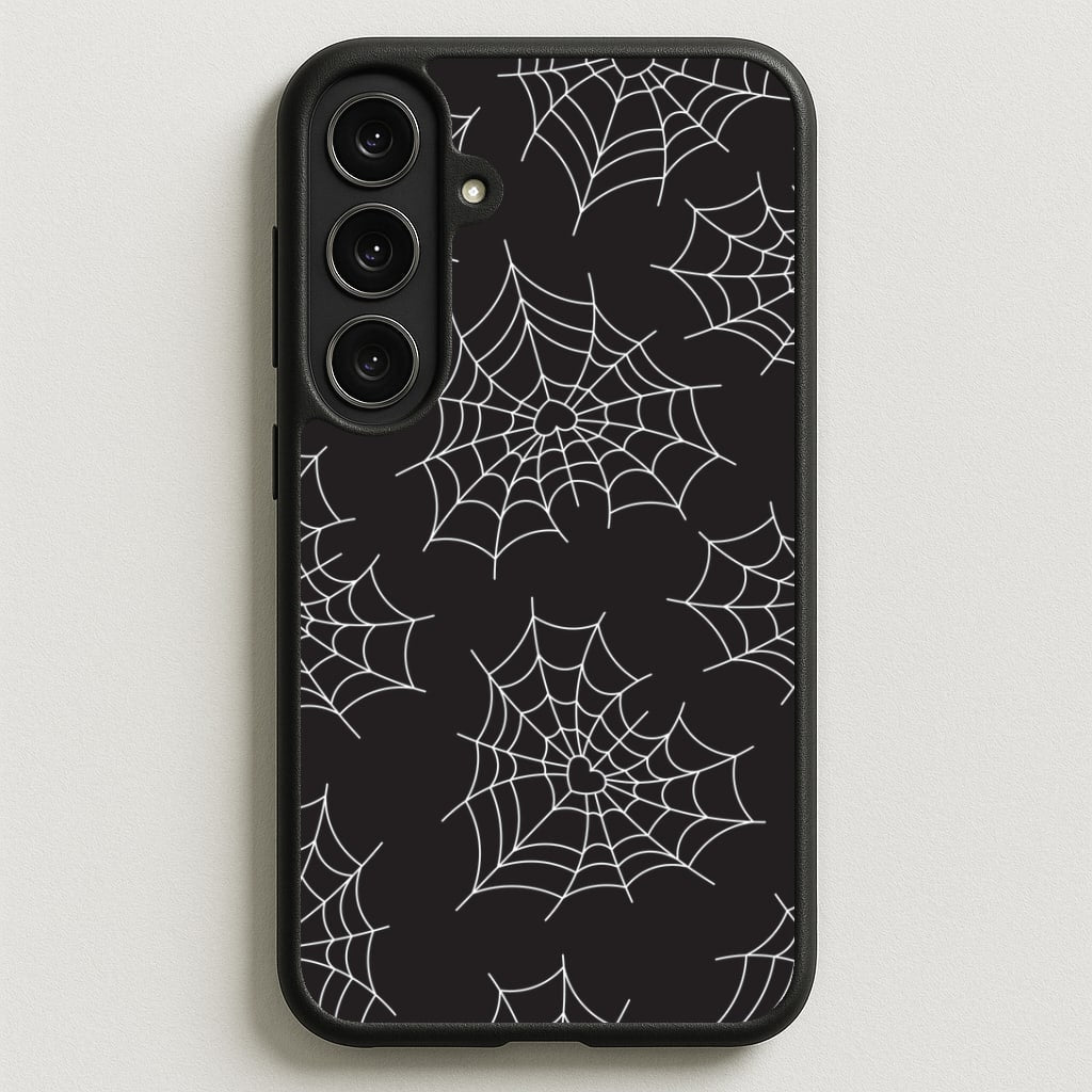 Spiderweb Hearts Pattern Phone Case for Galaxy S25FE