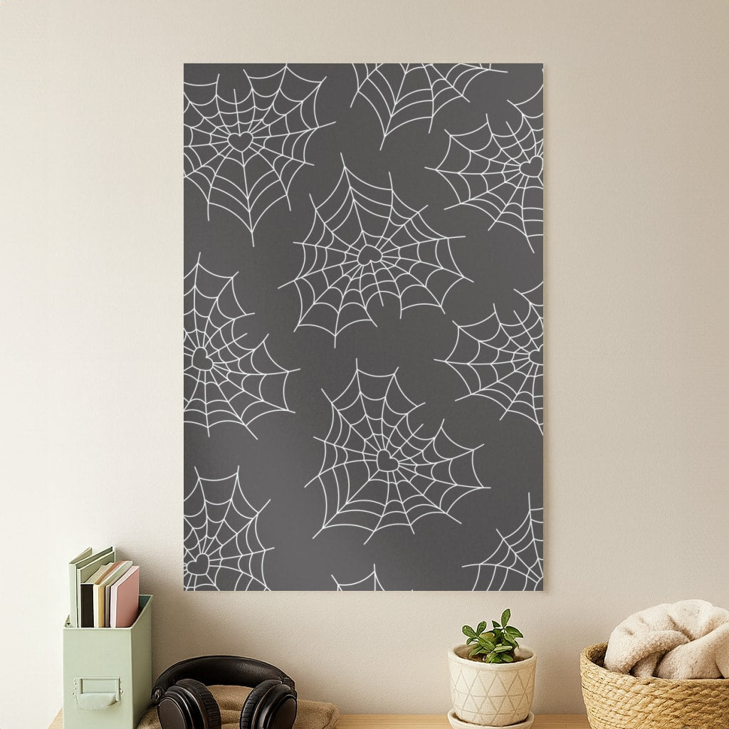 Spiderweb Hearts Pattern Poster