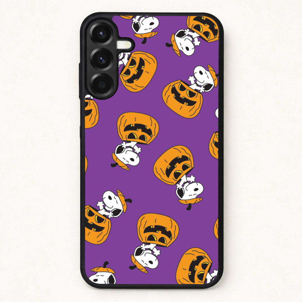 Cartoon Beagle Pumpkin Pattern Phone Case for Galaxy A37