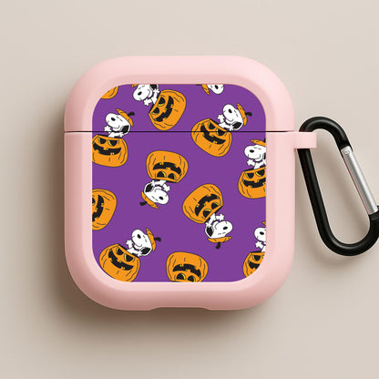 Cartoon Beagle Pumpkin Pattern Pink AirPods Case