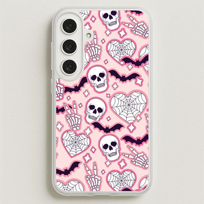 Cute Halloween Stickers Pattern Phone Case for Galaxy S25FE