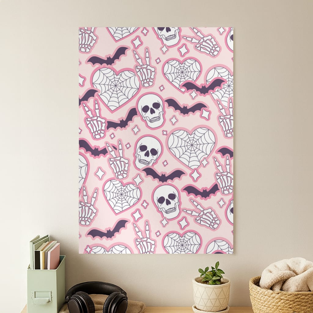Cute Halloween Stickers Pattern Poster