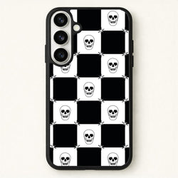 Checkered Skulls Pattern Phone Case for Galaxy S26 Plus