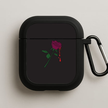 Dark Pink Rose AirPods Case