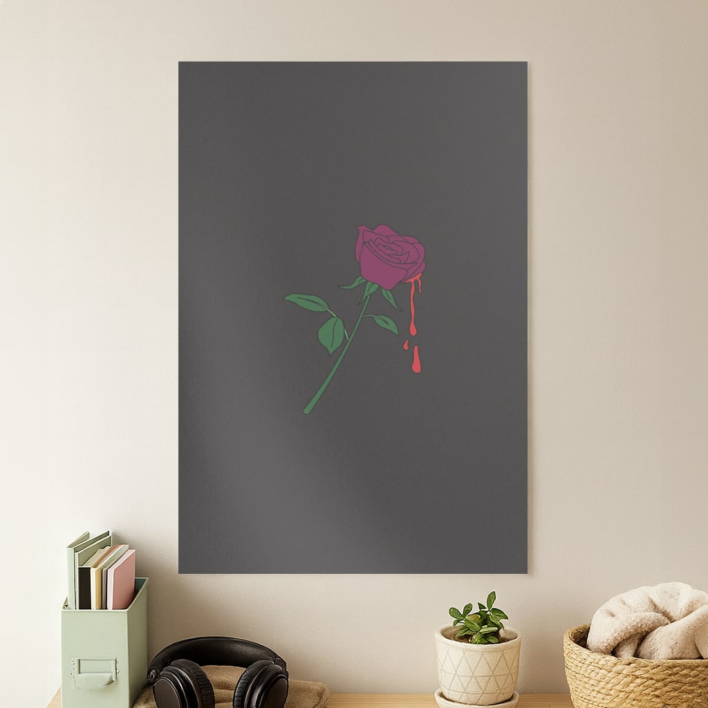 Dark Pink Rose Poster
