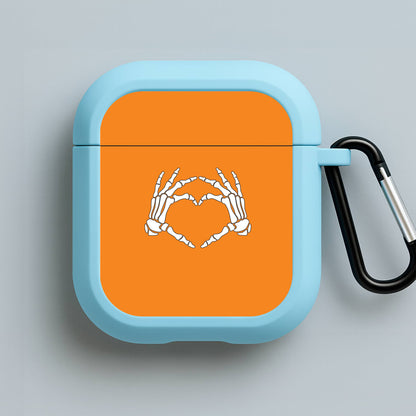 Skeleton Heart Blue AirPods Case