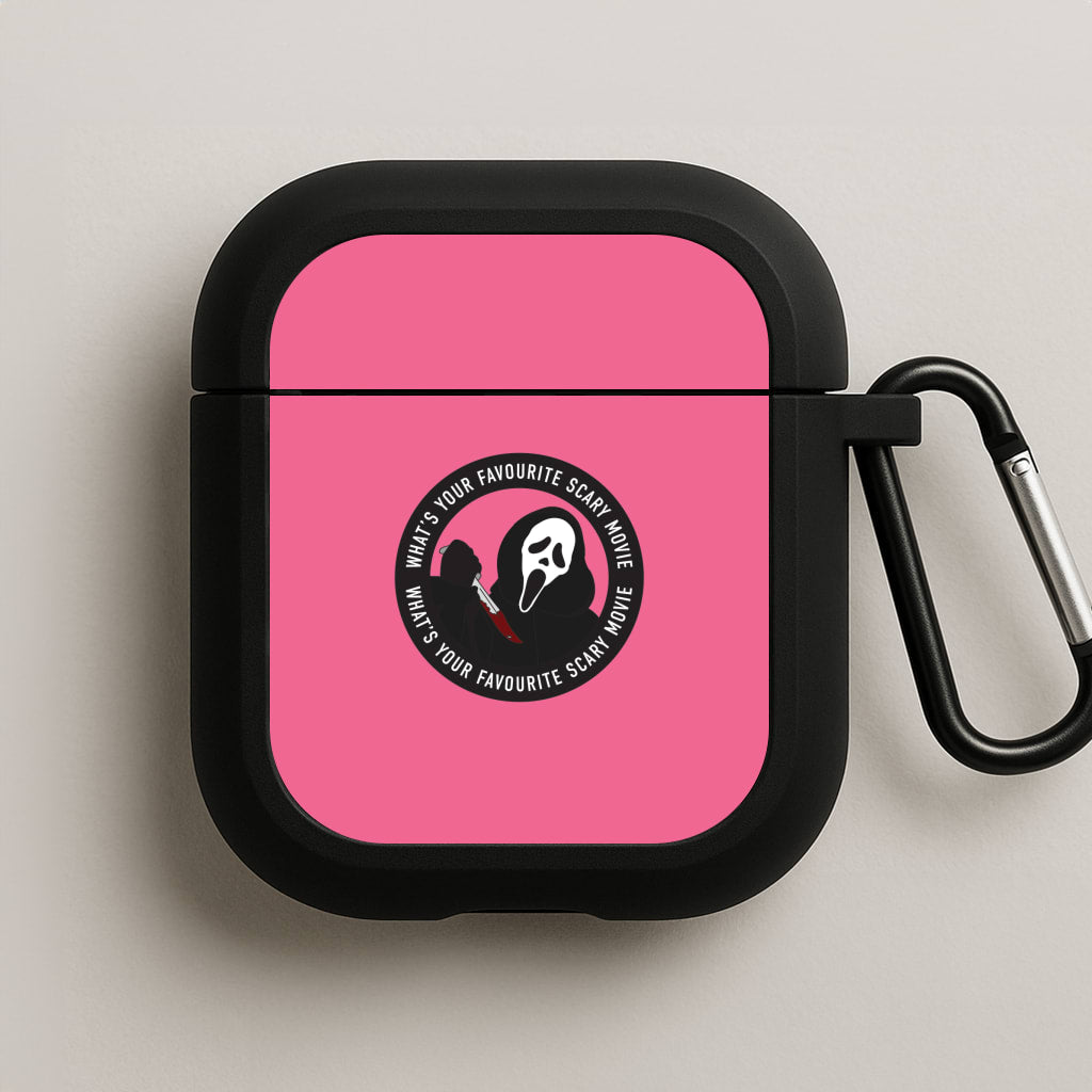What's Your Favourite Scary Movie Badge AirPods Case