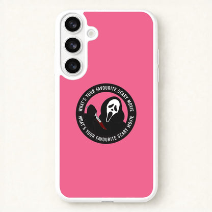 What's Your Favourite Scary Movie Badge Phone Case for Galaxy S26 Plus