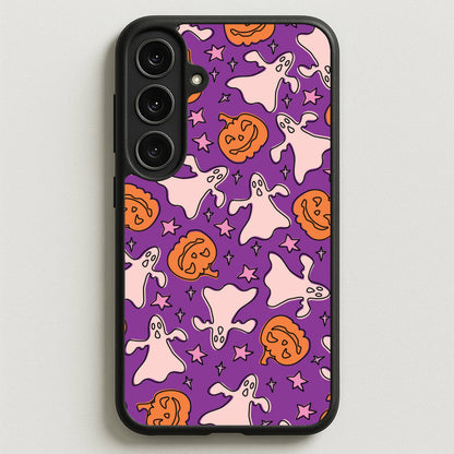 Abstract Halloween Pattern Phone Case for Galaxy S25FE