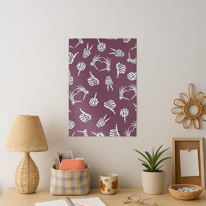 Skeleton Hands Pattern Art Print