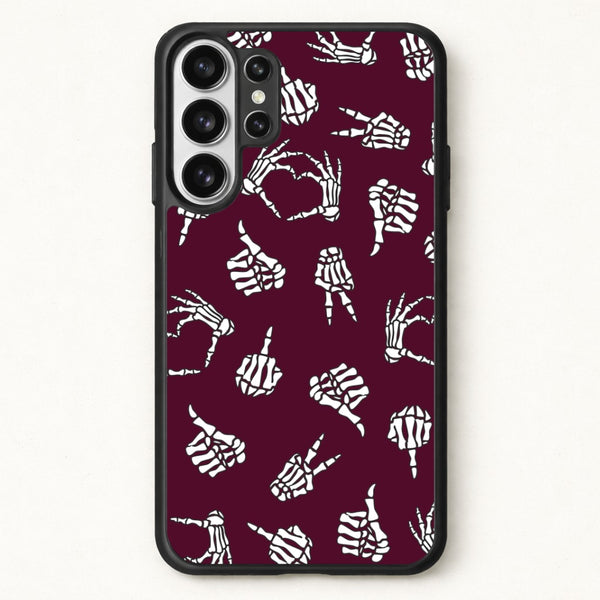 Skeleton Hands Pattern Phone Case for Galaxy S26 Ultra