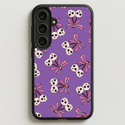 Cherry Skulls Pattern Phone Case for Galaxy S25FE