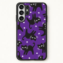 Cartoon Black Cats And Stars Pattern Phone Case for Galaxy S26 Ultra