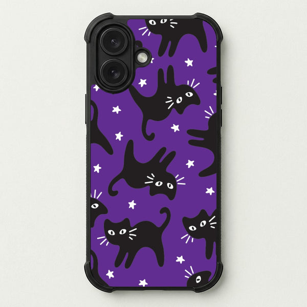 Cartoon Black Cats And Stars Pattern Phone Case — Bumper case