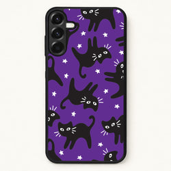Cartoon Black Cats And Stars Pattern Phone Case for Galaxy A17