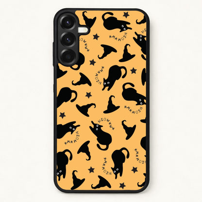 Black Cat And Hats Pattern Phone Case for Galaxy A17