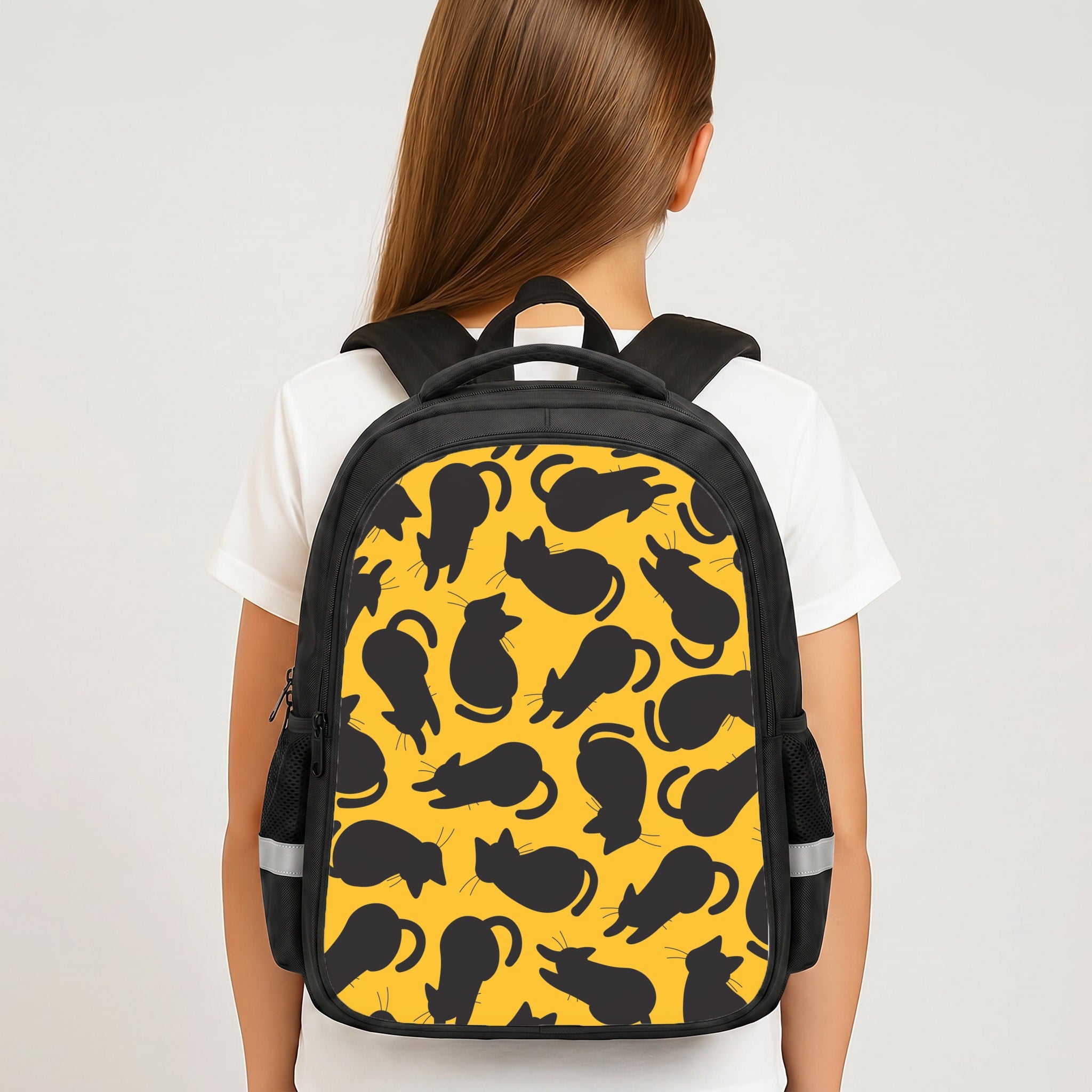 Black Cat Silhouettes Pattern Backpack