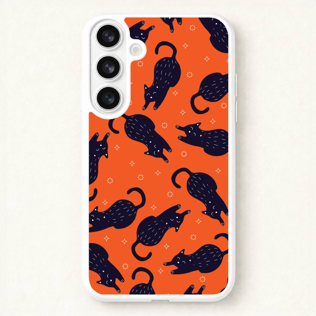 Black Cats And Stars Pattern Phone Case for Galaxy S26