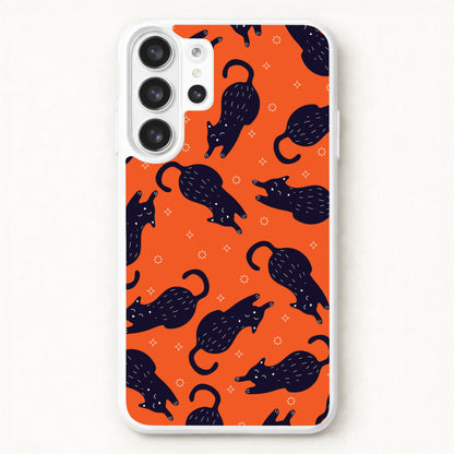 Black Cats And Stars Pattern Phone Case for Galaxy S26 Ultra