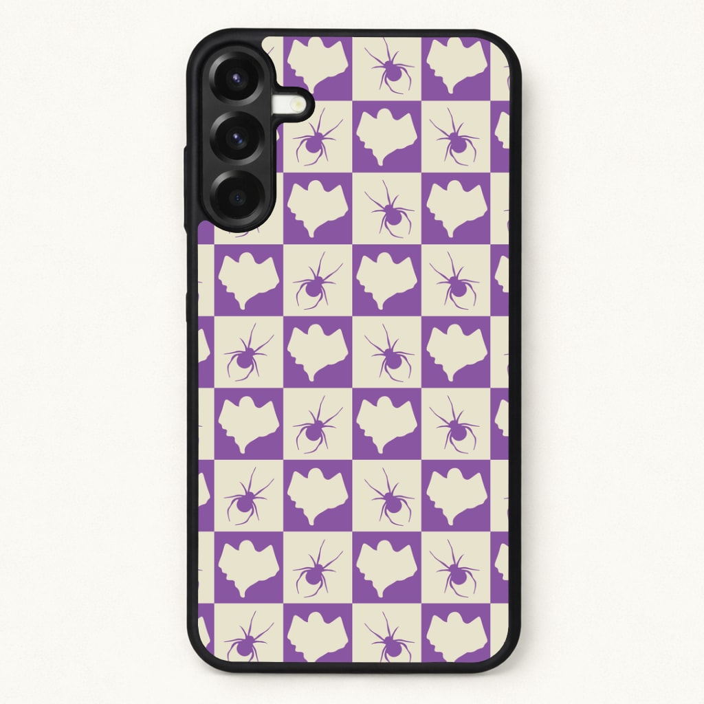 Spiders And Ghosts Checkered Pattern I Phone Case for Galaxy A57