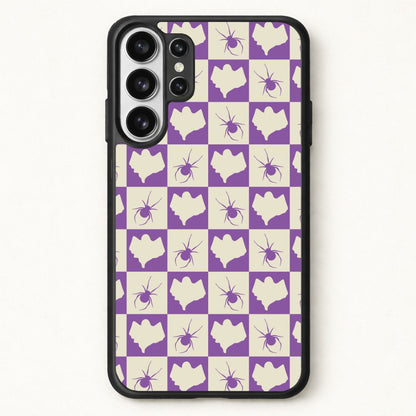 Spiders And Ghosts Checkered Pattern I Phone Case for Galaxy S26 Ultra