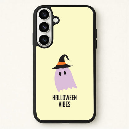 Purple Ghost Halloween Vibes Phone Case for Galaxy S26