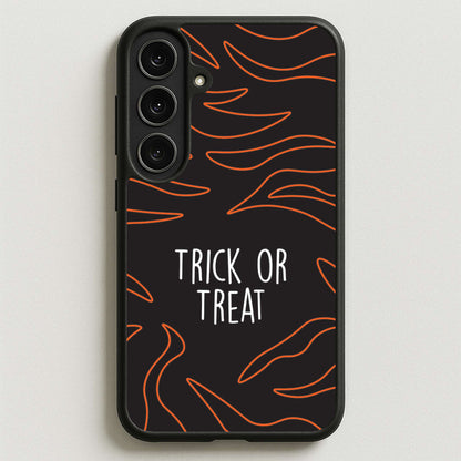Zebra Print Trick Or Treat Phone Case for Galaxy S25FE