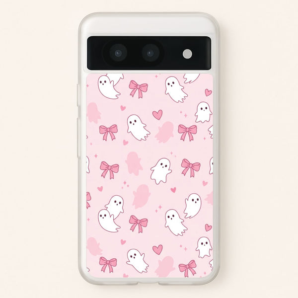 Pink Ghosts And Bows Phone Case - Google Pixel 8a / Standard