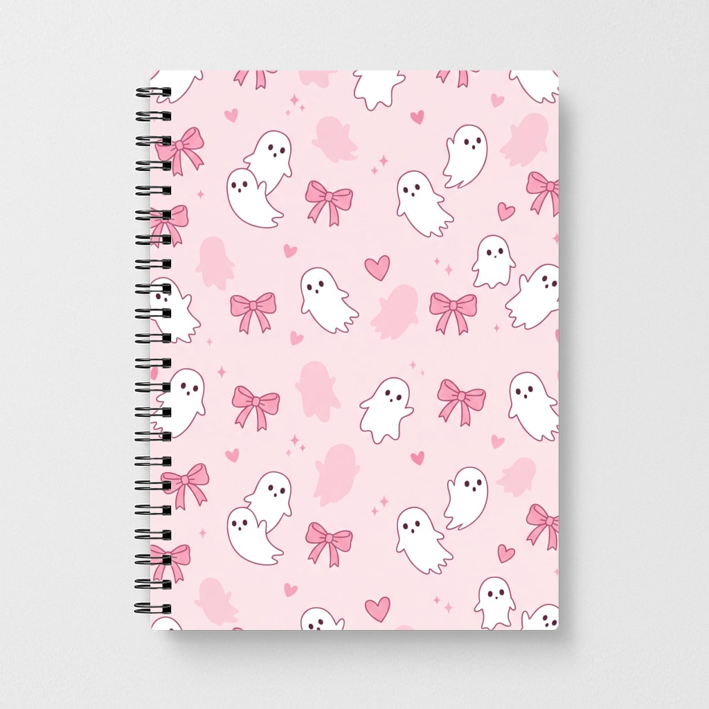 Pink Ghosts And Bows Notebook