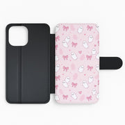 Pink Ghosts And Bows Flip / Wallet Phone Case 2