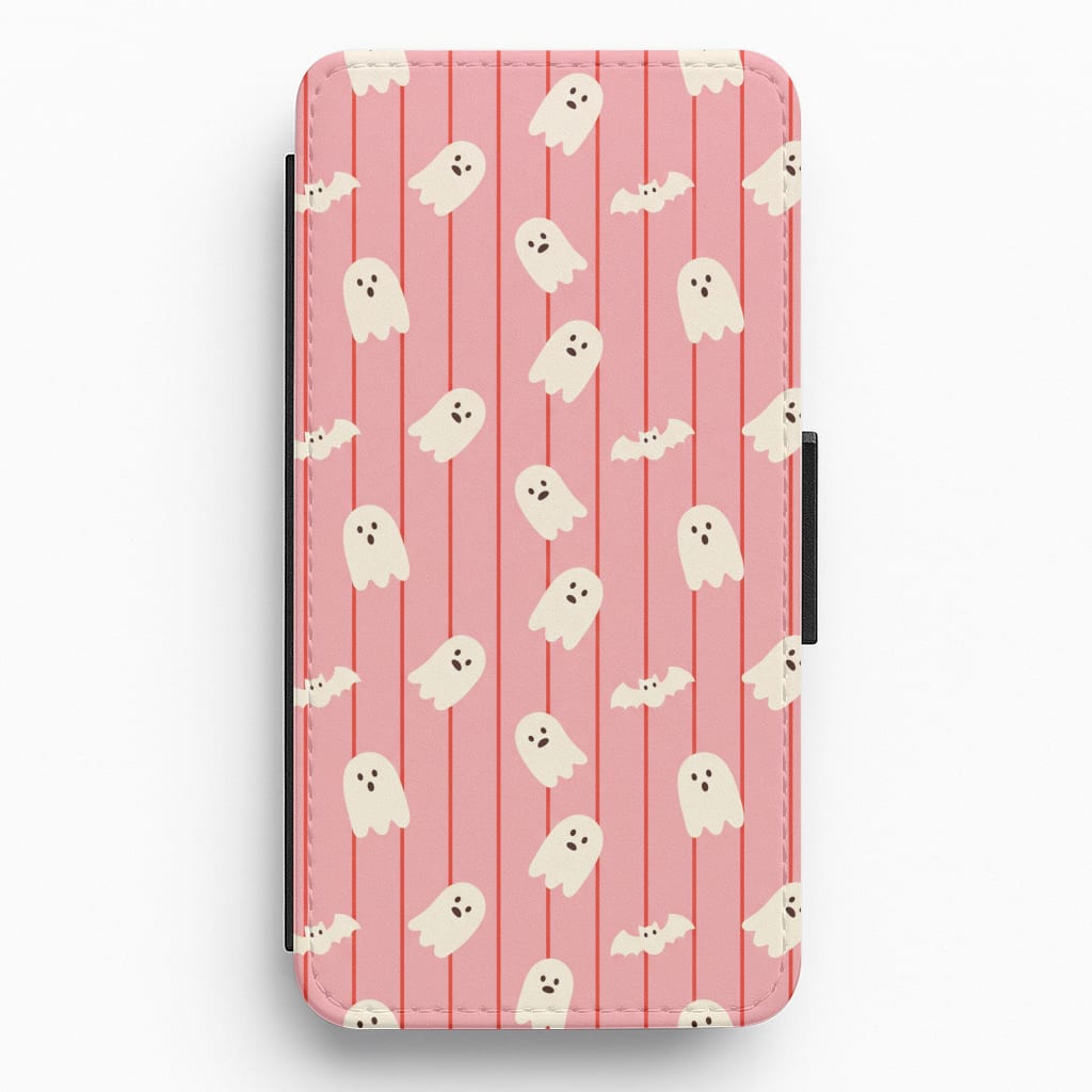 Candy Stripe Ghosts Flip / Wallet Phone Case