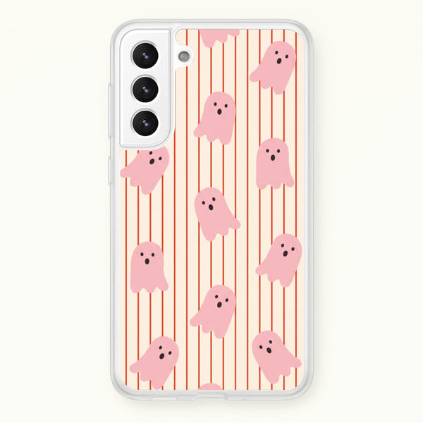 Candy Stripe Ghosts - Vanilla Phone Case - Galaxy S22 Plus / Standard