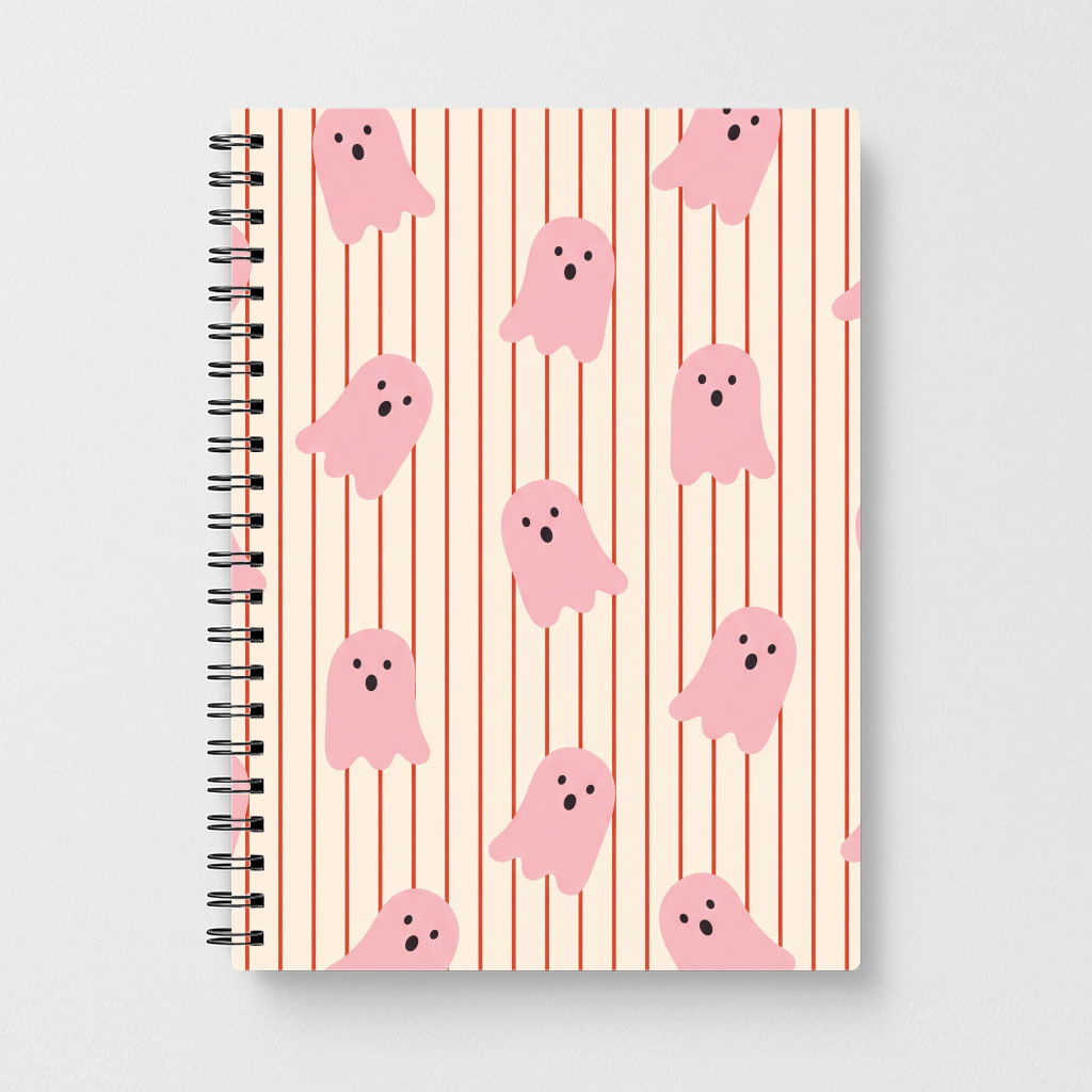 Candy Stripe Ghosts - Vanilla Notebook