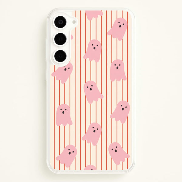 Candy Stripe Ghosts - Vanilla Phone Case - Galaxy S23 Plus / Standard