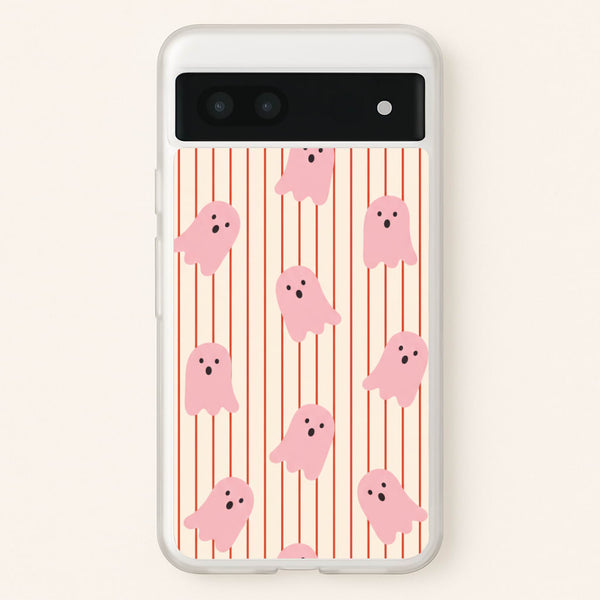 Candy Stripe Ghosts - Vanilla Phone Case - Google Pixel 7a / Standard