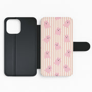Candy Stripe Ghosts - Vanilla Flip / Wallet Phone Case 2