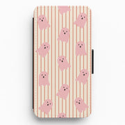 Candy Stripe Ghosts - Vanilla Flip / Wallet Phone Case 1