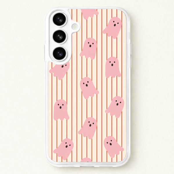 Candy Stripe Ghosts - Vanilla Phone Case - Galaxy S26 / Standard