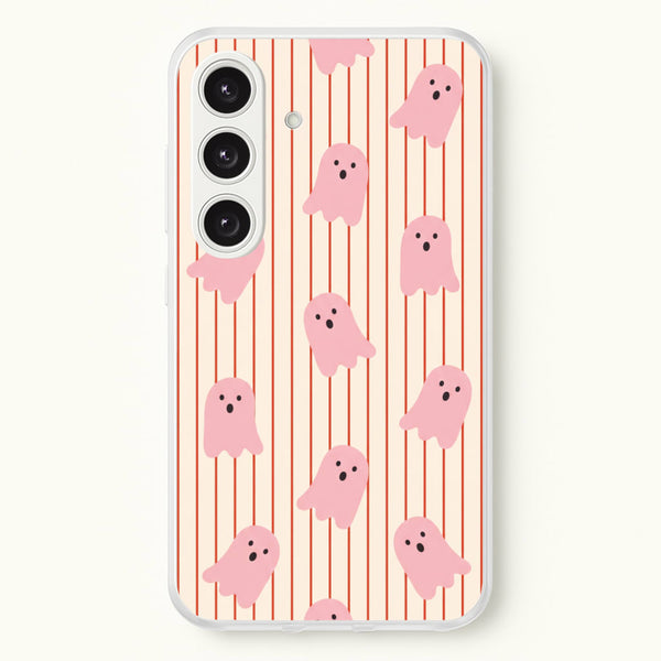 Candy Stripe Ghosts - Vanilla Phone Case - Galaxy S24 Plus / Standard