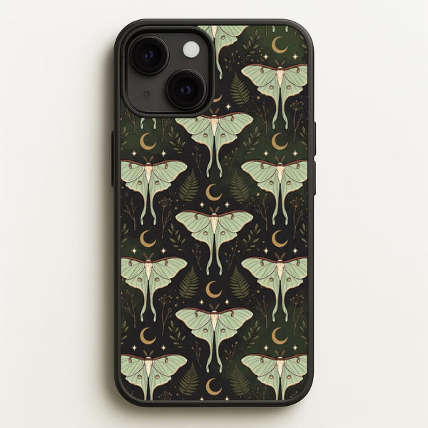 Moonlit Luna Moths Phone Case - iPhone 13 Mini / Standard