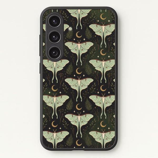 Moonlit Luna Moths Phone Case - Galaxy S24 / Standard