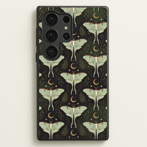 Moonlit Luna Moths Phone Case - Galaxy S25 Ultra / Standard