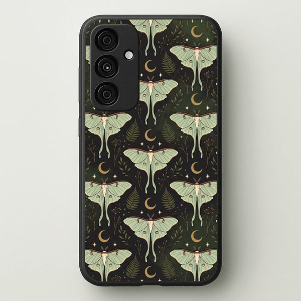 Moonlit Luna Moths Phone Case - Galaxy A55 / Standard