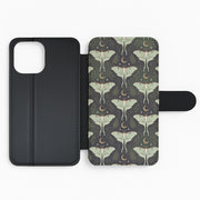 Moonlit Luna Moths Wallet Phone Case 2