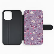 Purple Witchy Doodles Wallet Phone Case 2